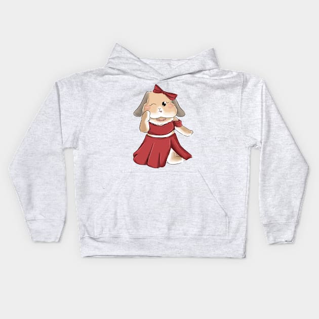 Red Rabbit Sexy Outfit _ Bunniesmee Kids Hoodie by GambarGrace